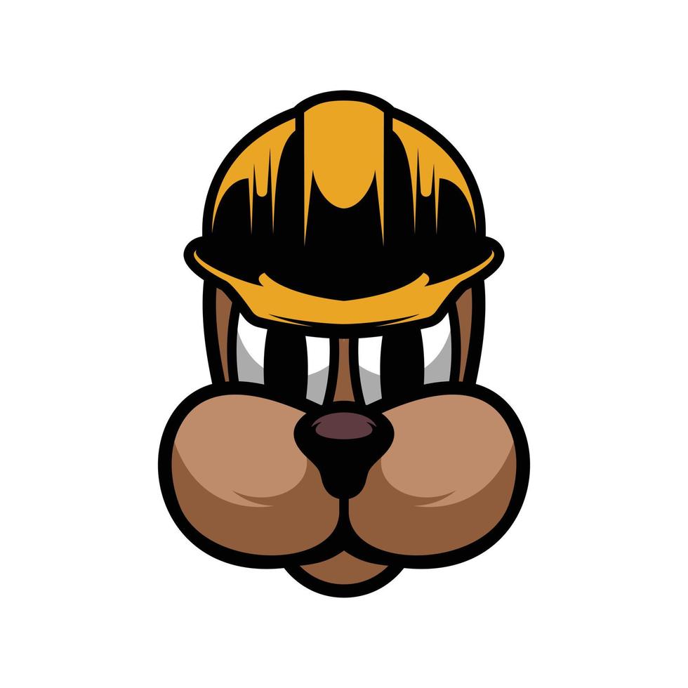 Dog Safety Helmet Mascot Logo Design Vector