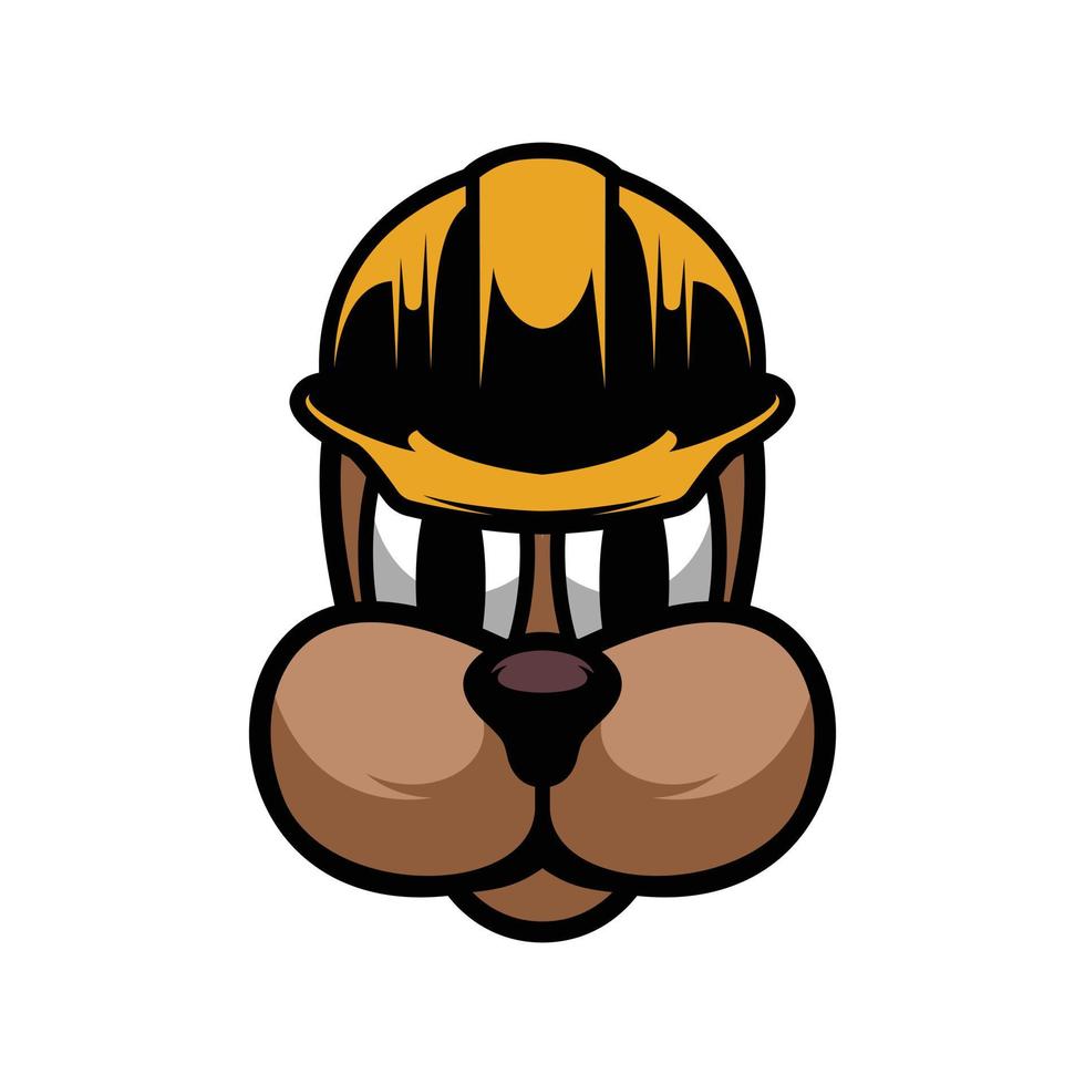 Dog Safety Helmet Mascot Logo Design Vector