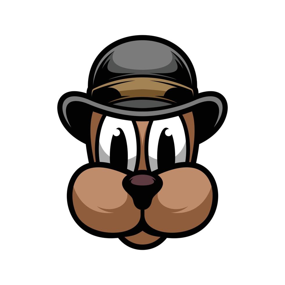 Dog Cap Mascot Logo Design Vector
