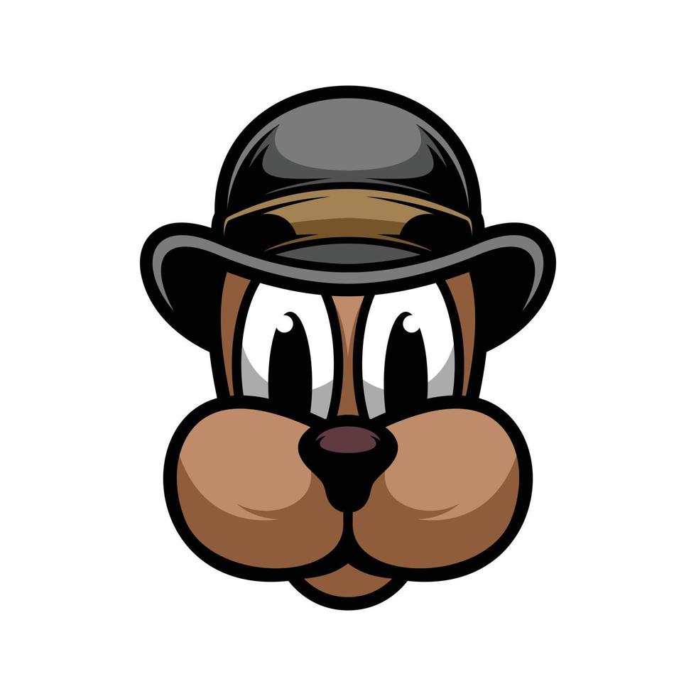 Dog Cap Mascot Logo Design Vector