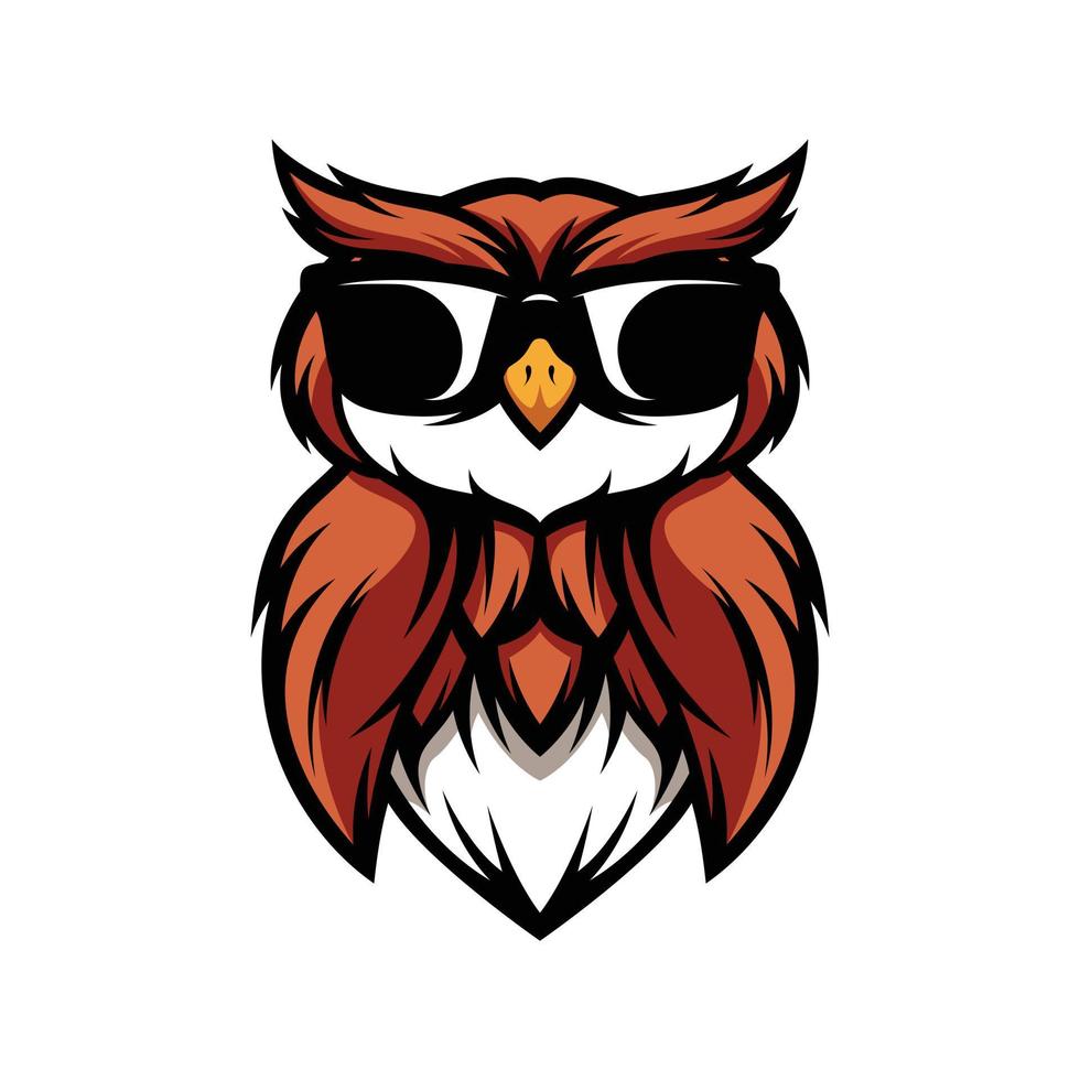 Owl Sunglass Mascot Logo Design Vector