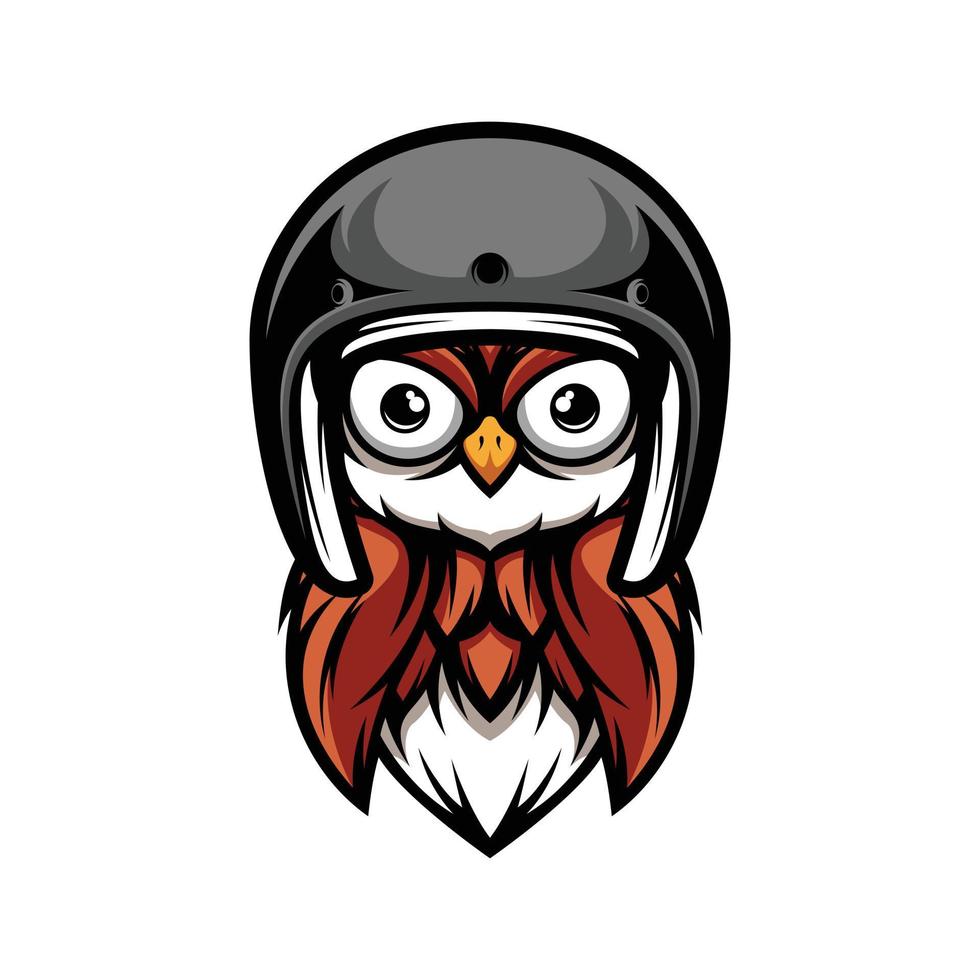 Owl Ride Mascot Logo Design Vector