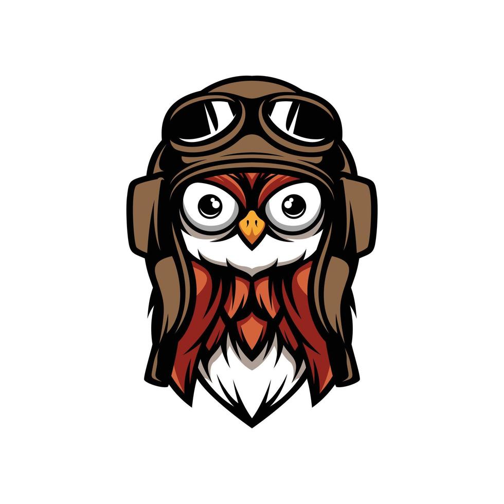 Owl Pilot Mascot Logo Design Vector