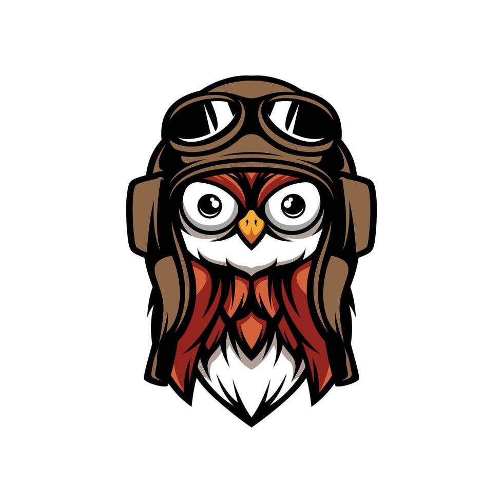 Owl Pilot Mascot Logo Design Vector