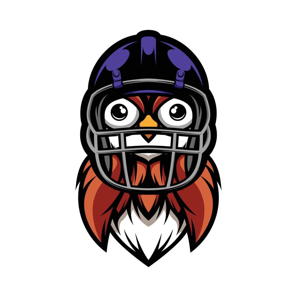 Owl Rugby Mascot Logo Design Vector