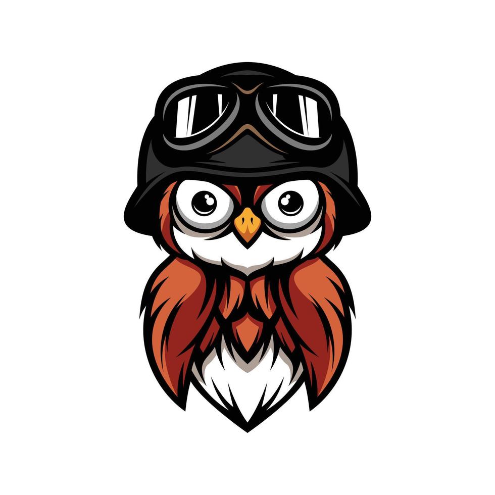 Owl Helmet Mascot Logo Design Vector