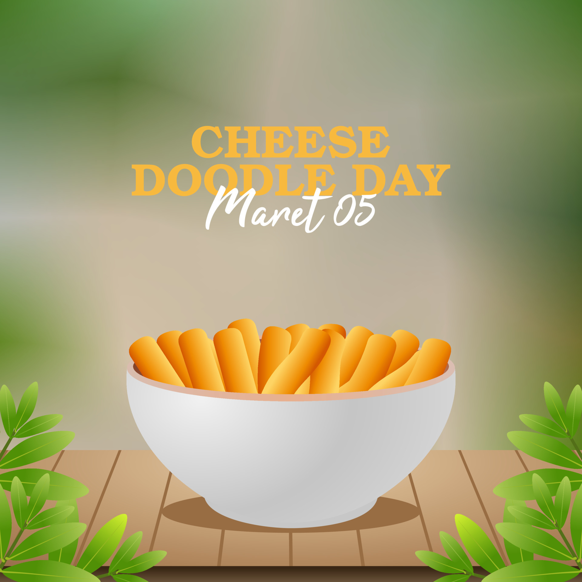 vector graphic of cheese doodle day good for national cheese doodle day