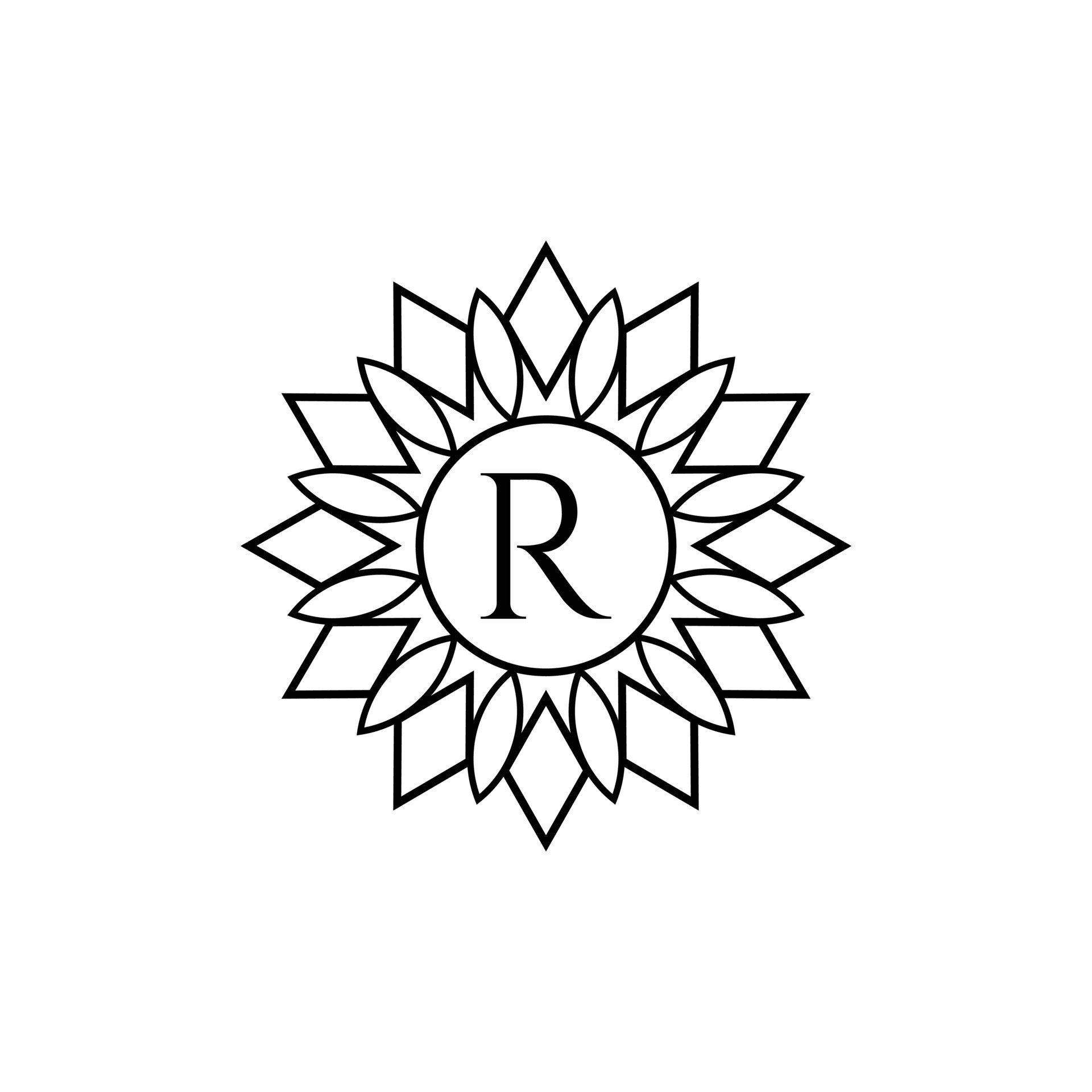 Letter R Black and White 20532662 Vector Art at Vecteezy