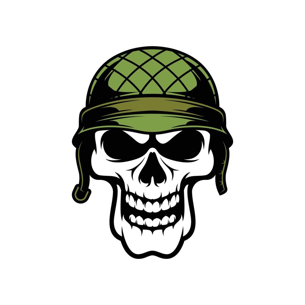 Skull Soldier Mascot Logo Design Vector