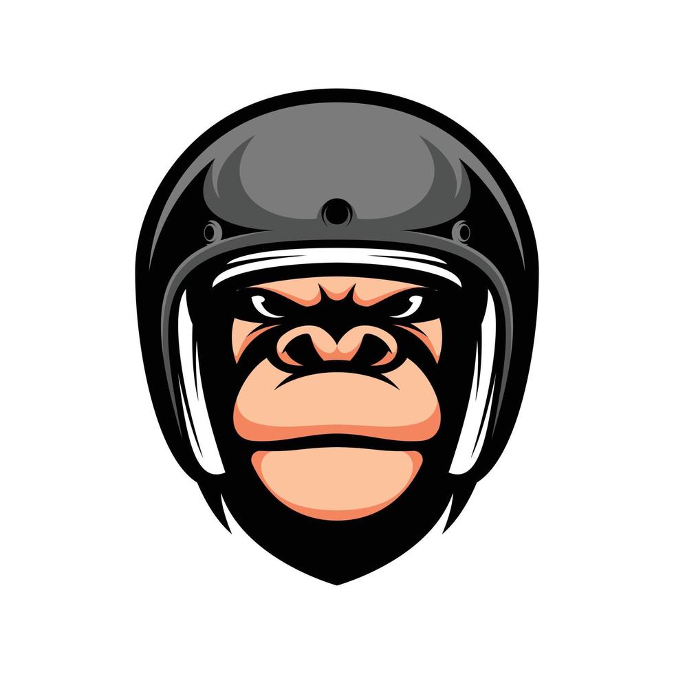Gorilla Ride Mascot Logo Design Vector