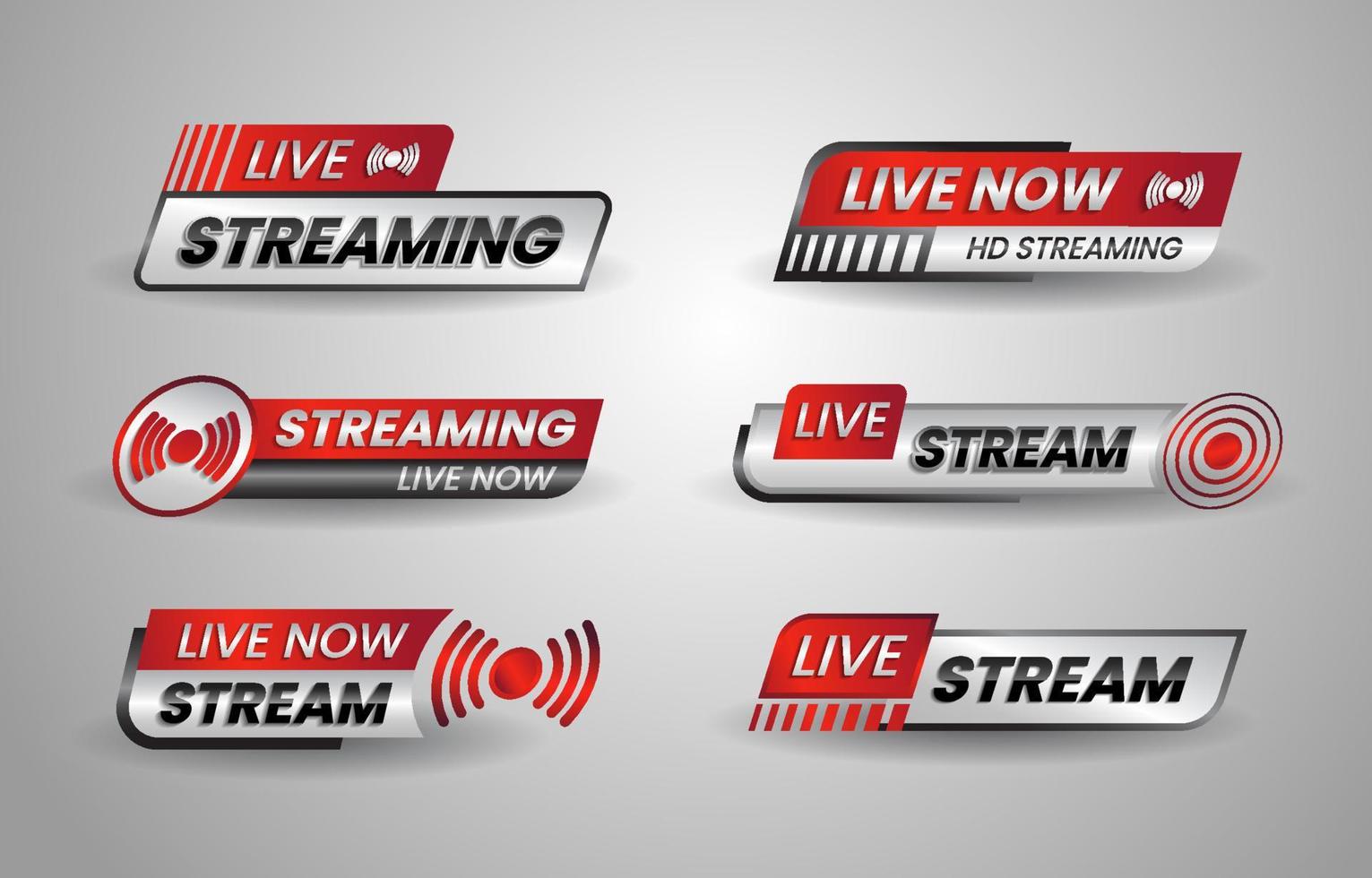 Live Streaming Badges Set vector