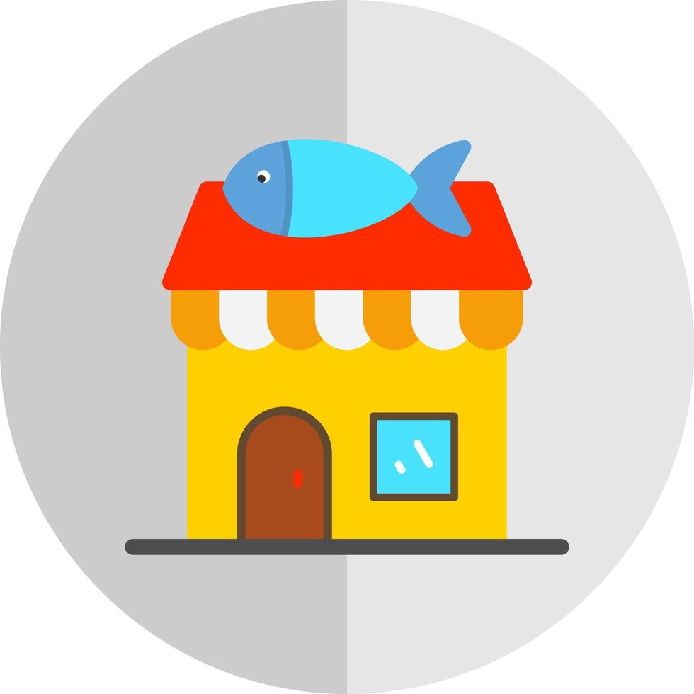 diseño de icono de vector de tienda de pescado