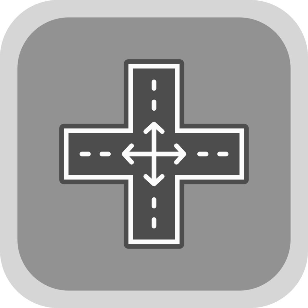 Four Way Intersection Vector Icon Design