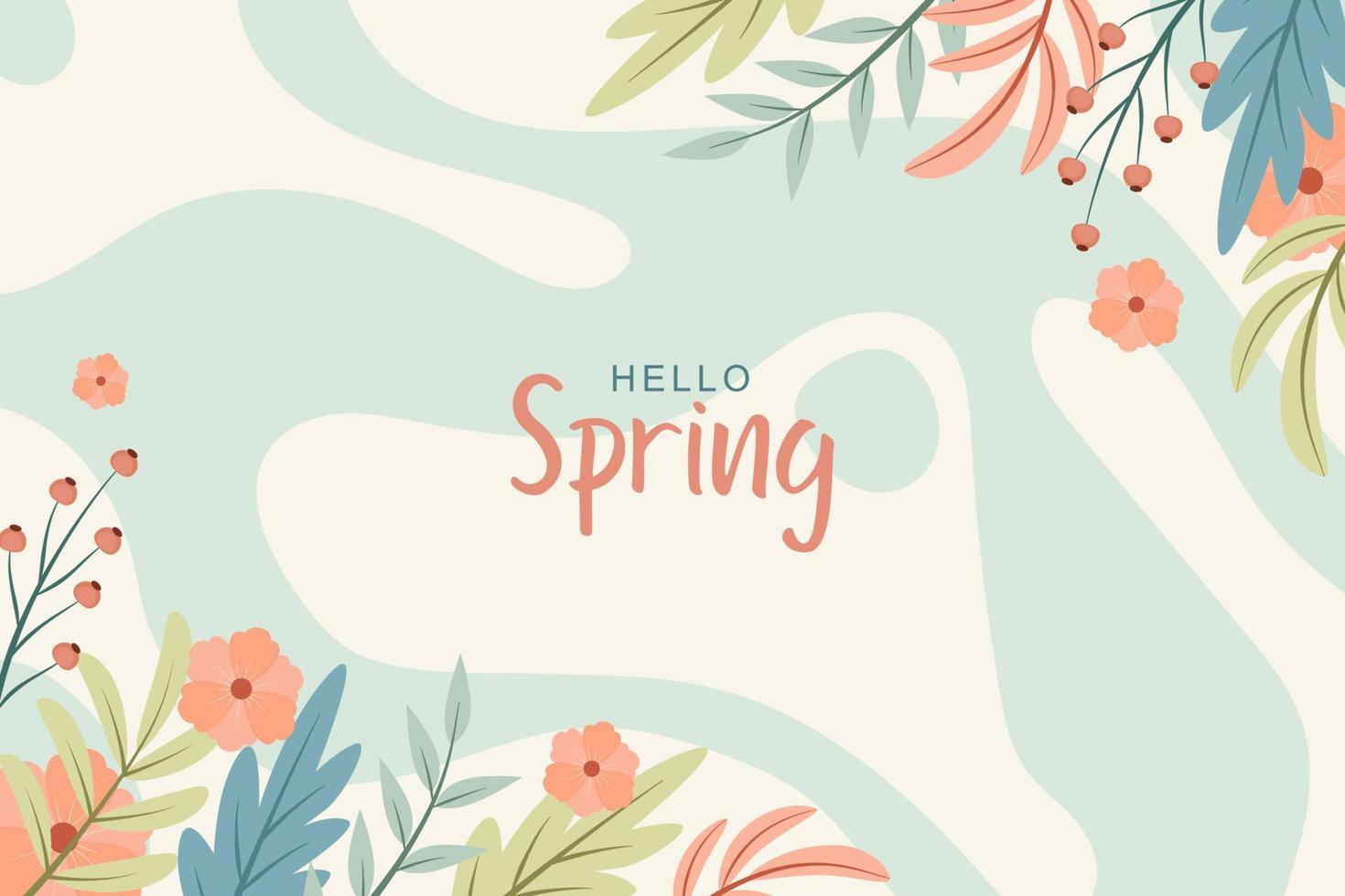 hermosa primavera antecedentes con mano dibujado flores vector