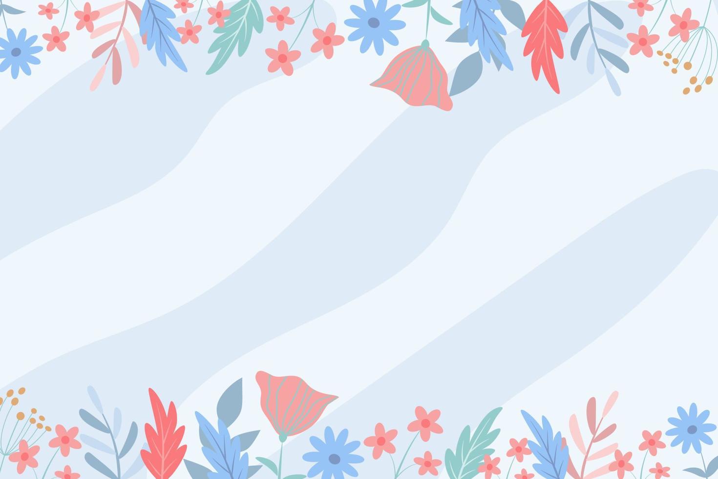 Beautiful spring background with hand drawn flowers vector