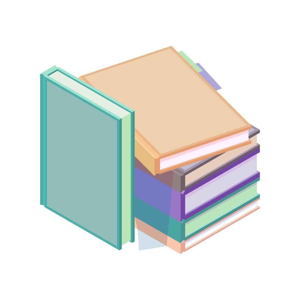 Books in flat design style, vector illustration