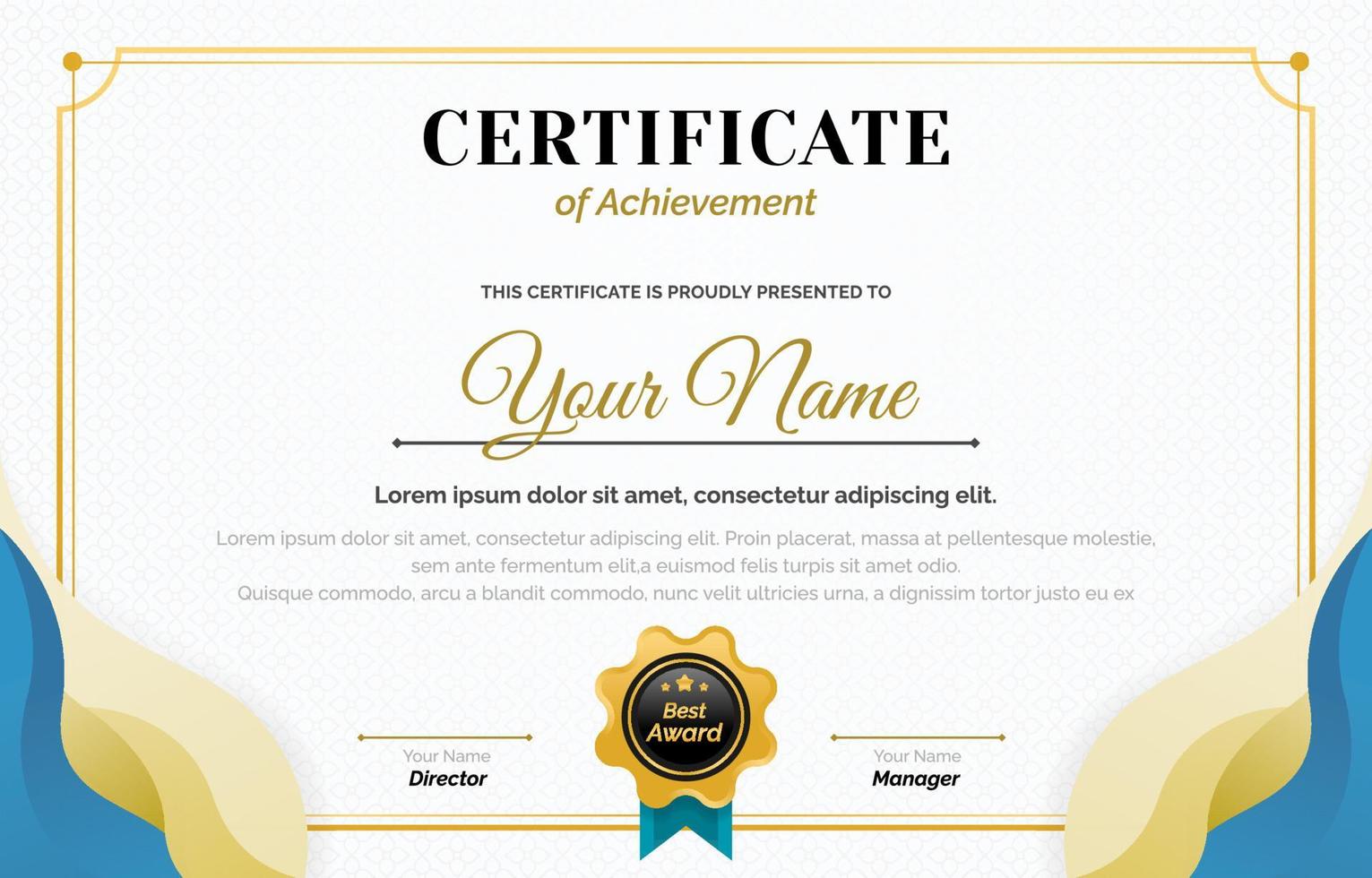 Professional Certificate Template vector