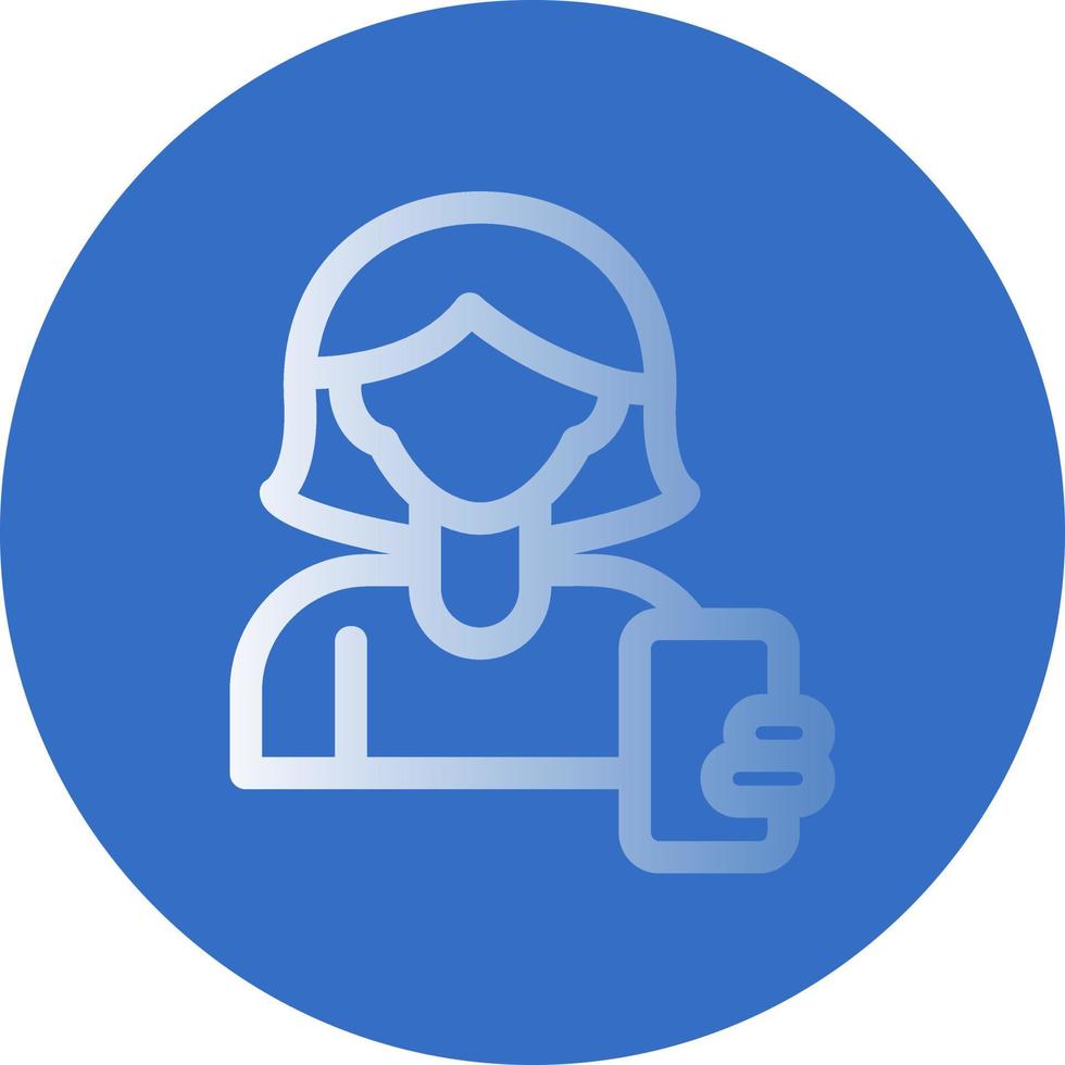 Woman Taking Selfie Vector Icon Design