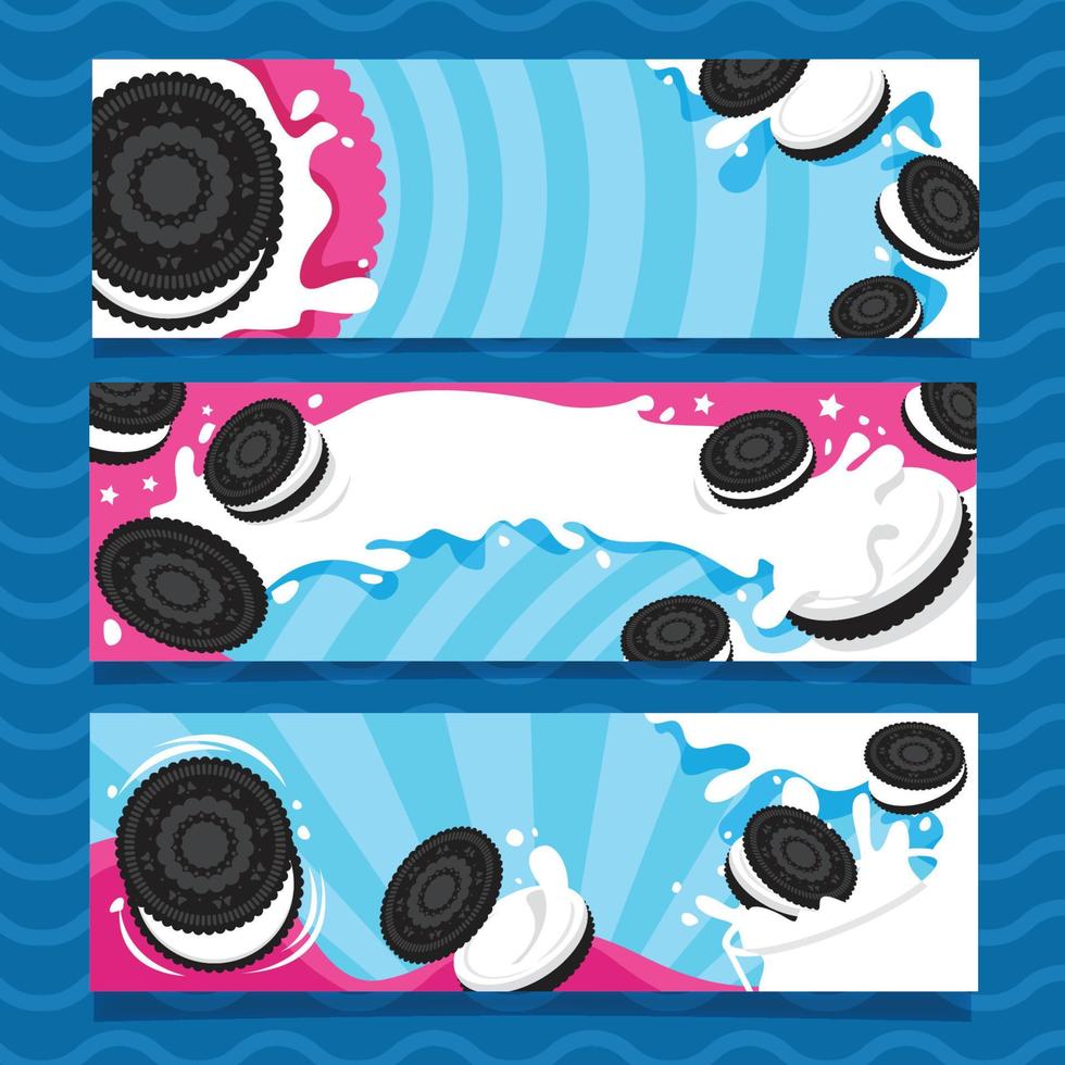 oreo día bandera modelo vector