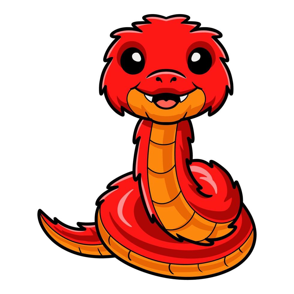 Cute spiny bush viper cartoon vector