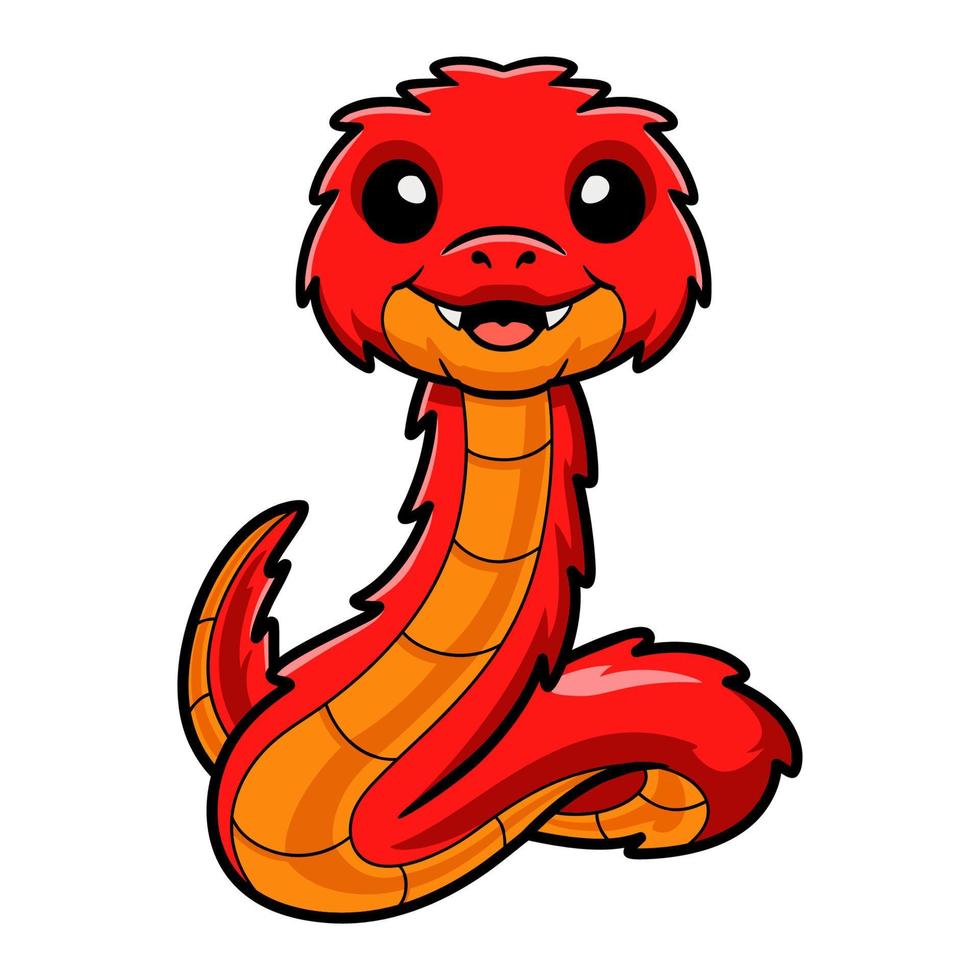 Cute spiny bush viper cartoon vector