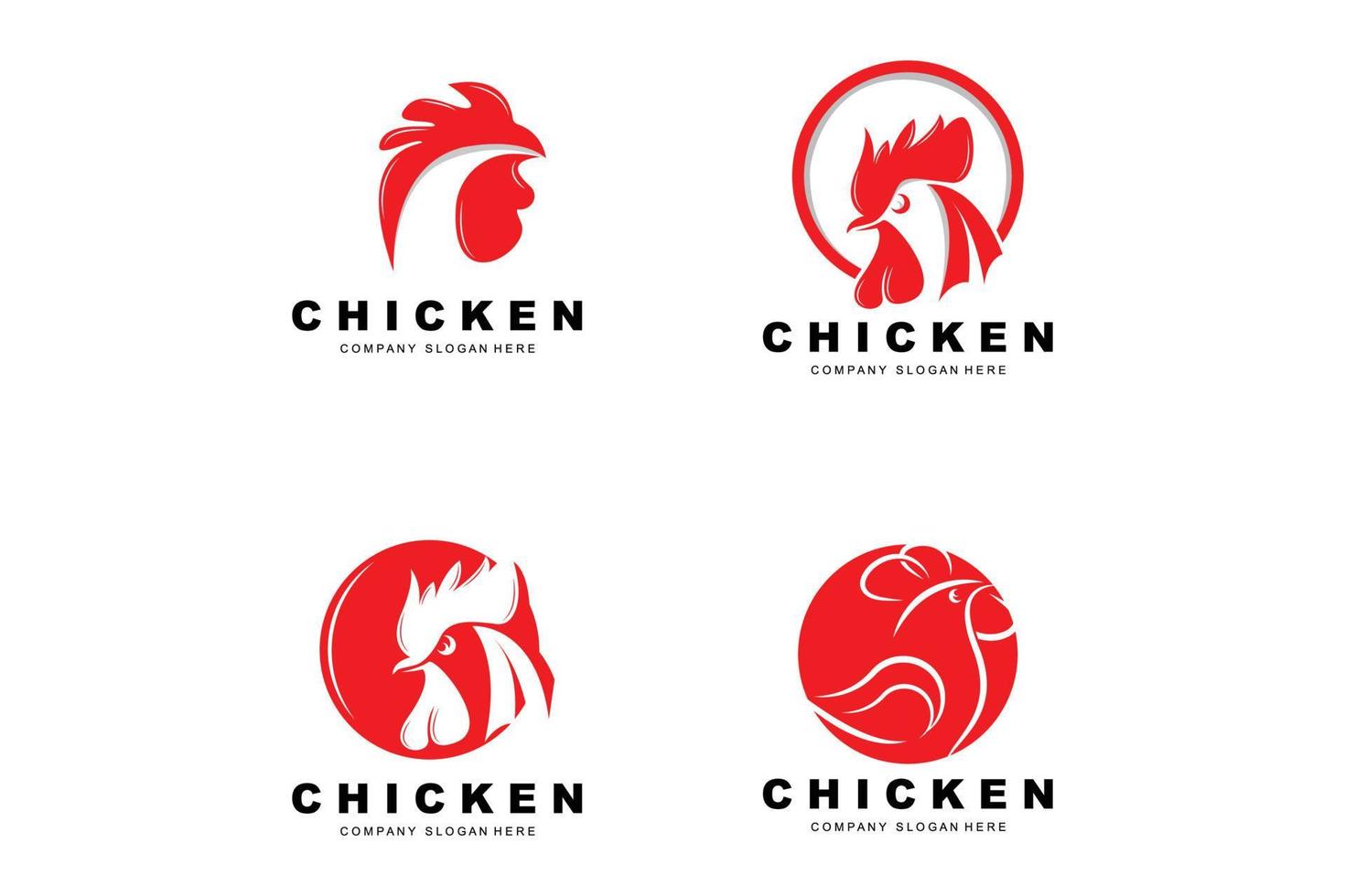 Chicken Logo, Farm Animal Vector, Design For Chicken Farm, Fried Chicken Restaurant, Cafe vector