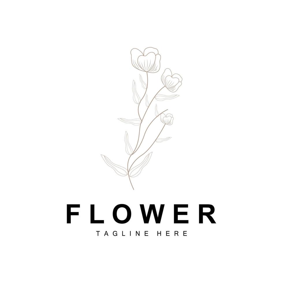 Floral Logo, Leaves And Flowers Botanical Garden Vector, Floral Design Of Life vector