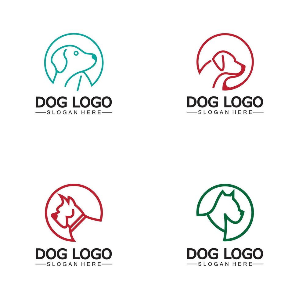 perro logo y icono diseño vector ilustración