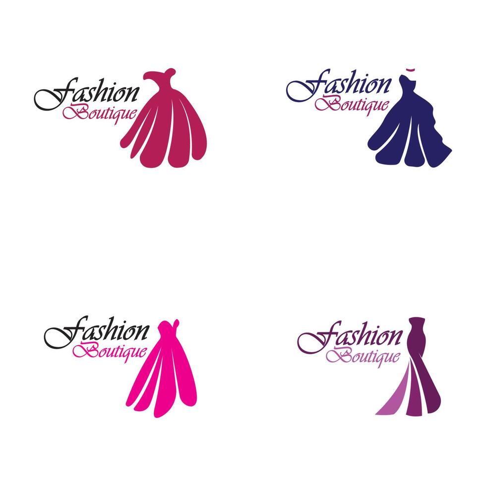hermosa vestir mujer logo sencillo creativo para boutique Moda tienda logo vector