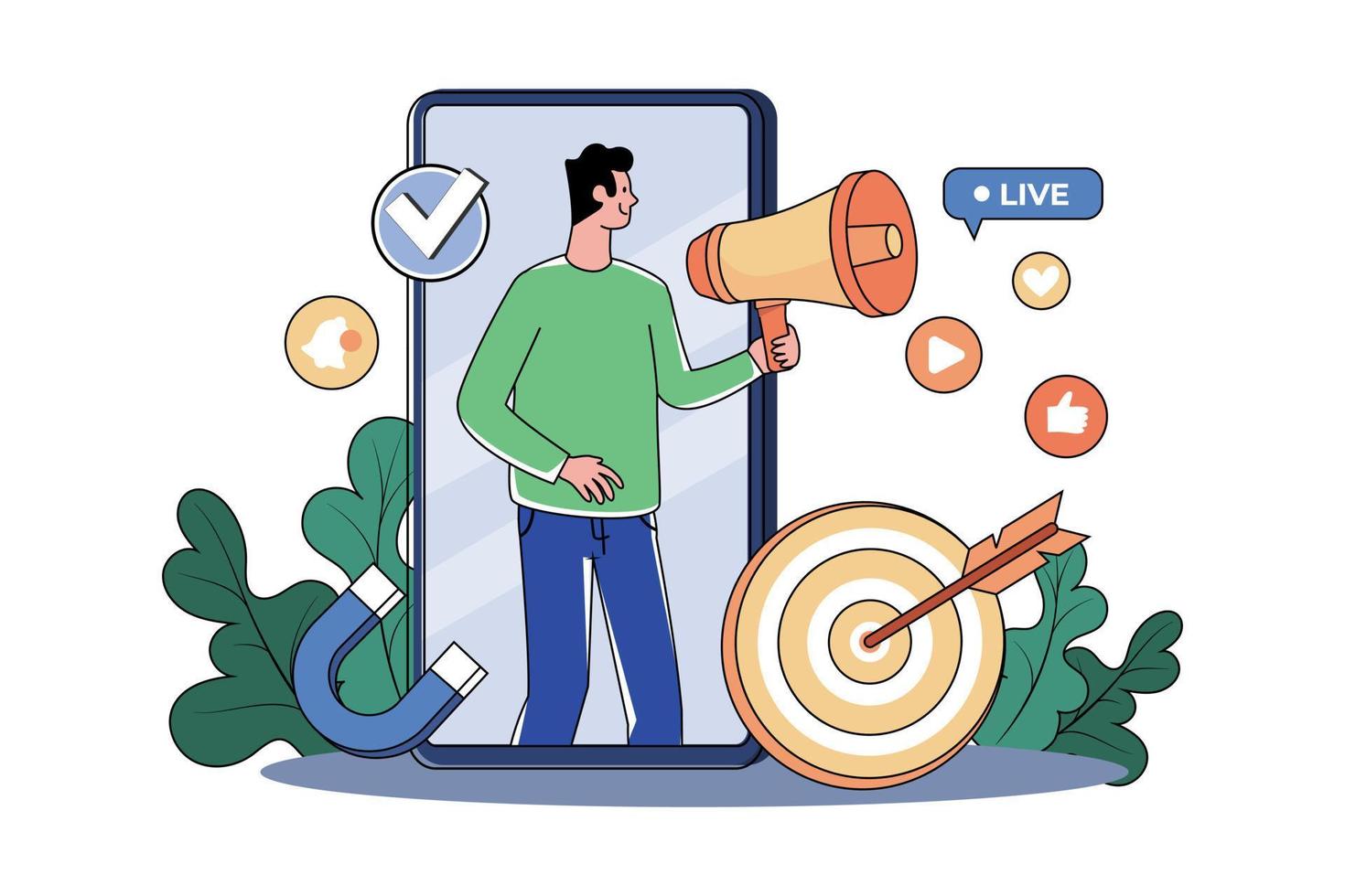 Social Media Marketing Illustration concept on white background vector