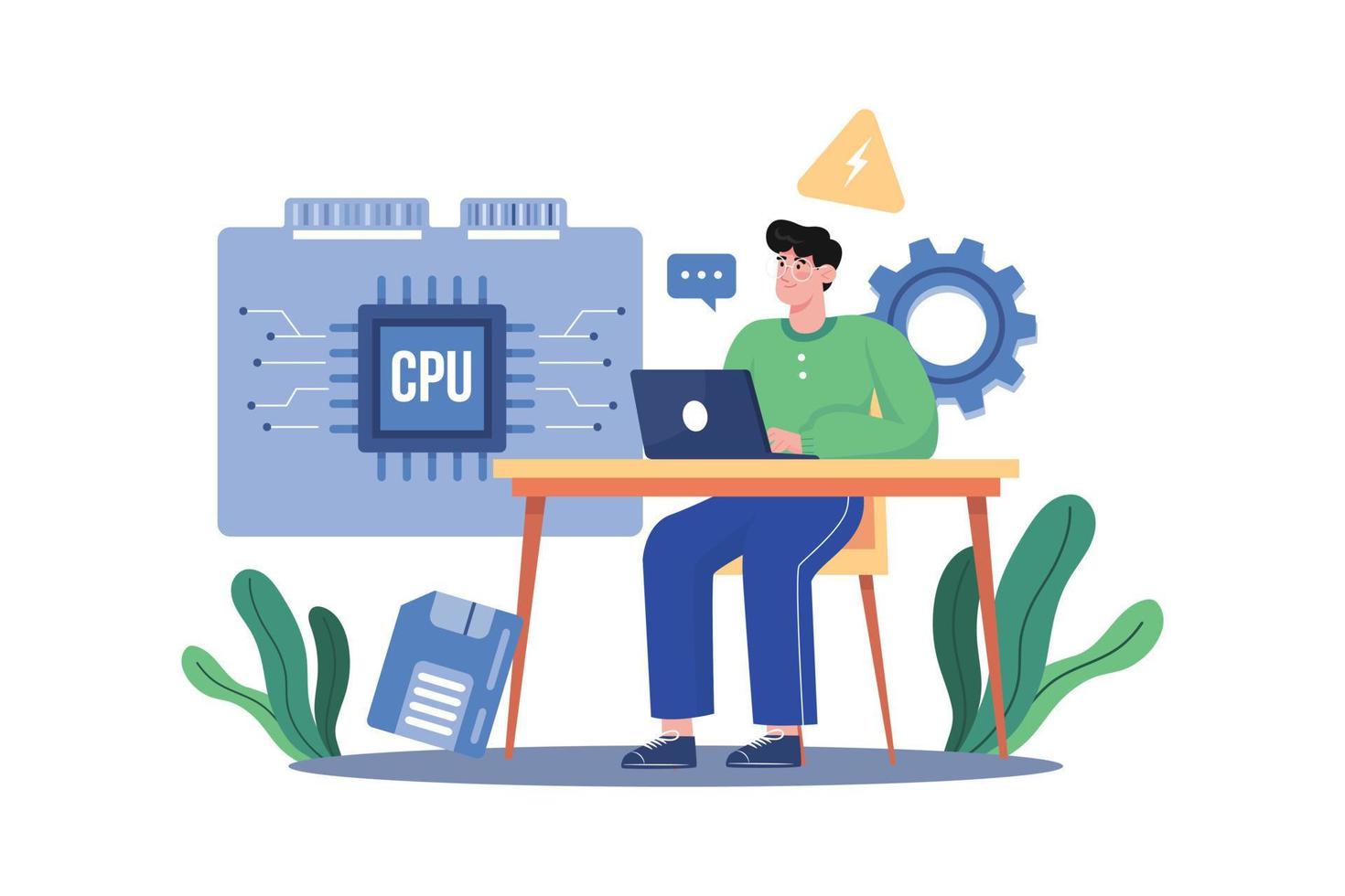 Microchip Engineering Illustration concept on white background vector