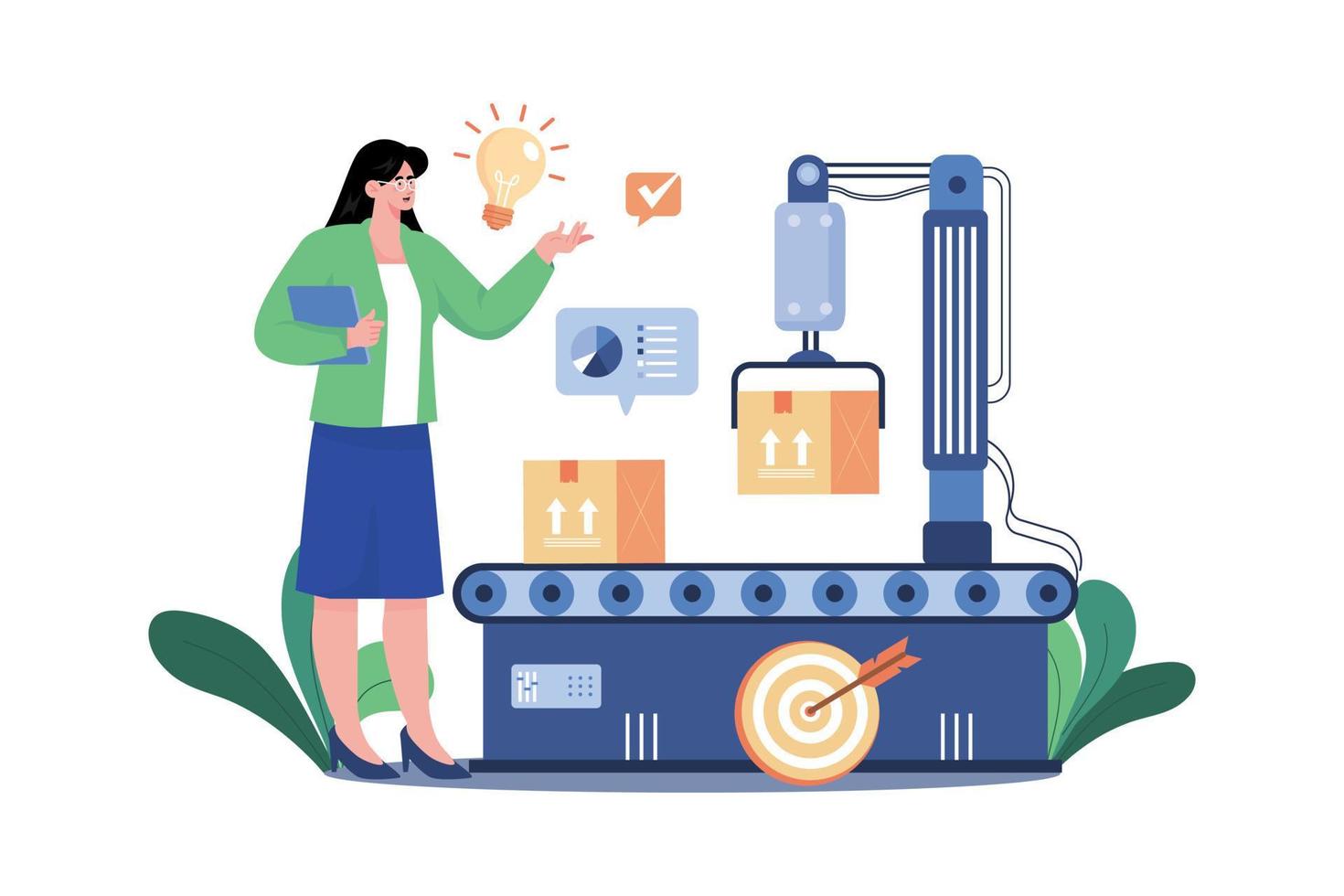 Factory Production Illustration concept on white background vector