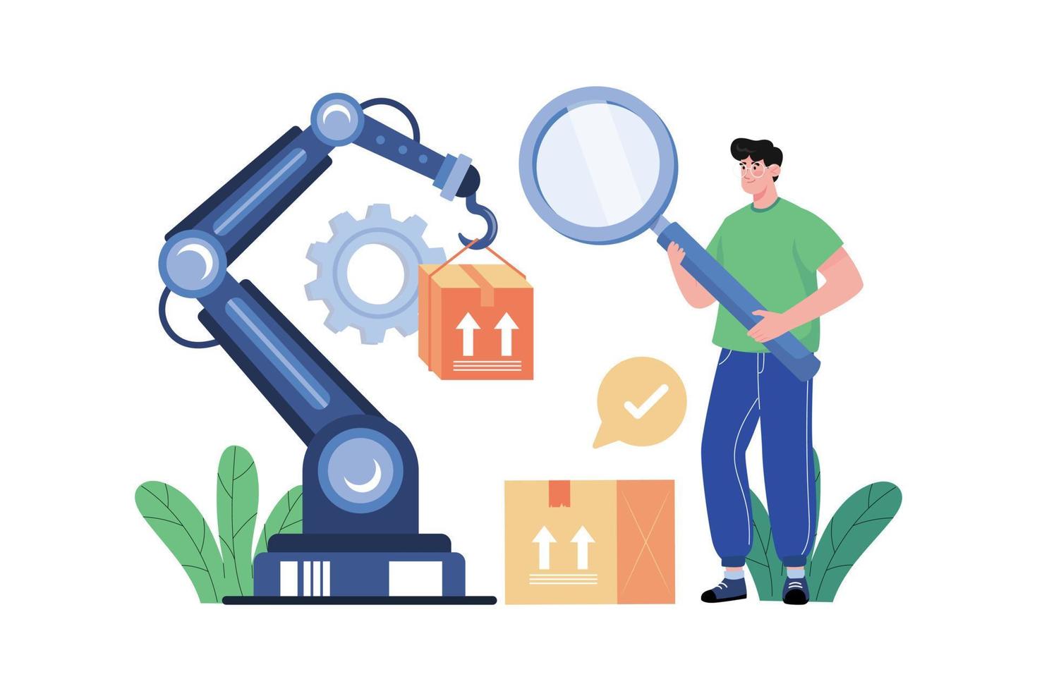 Production Monitoring Illustration concept on white background vector