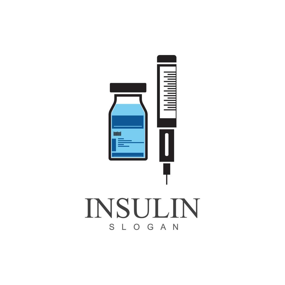 insulin injection icon illustration simple design element vector logo template