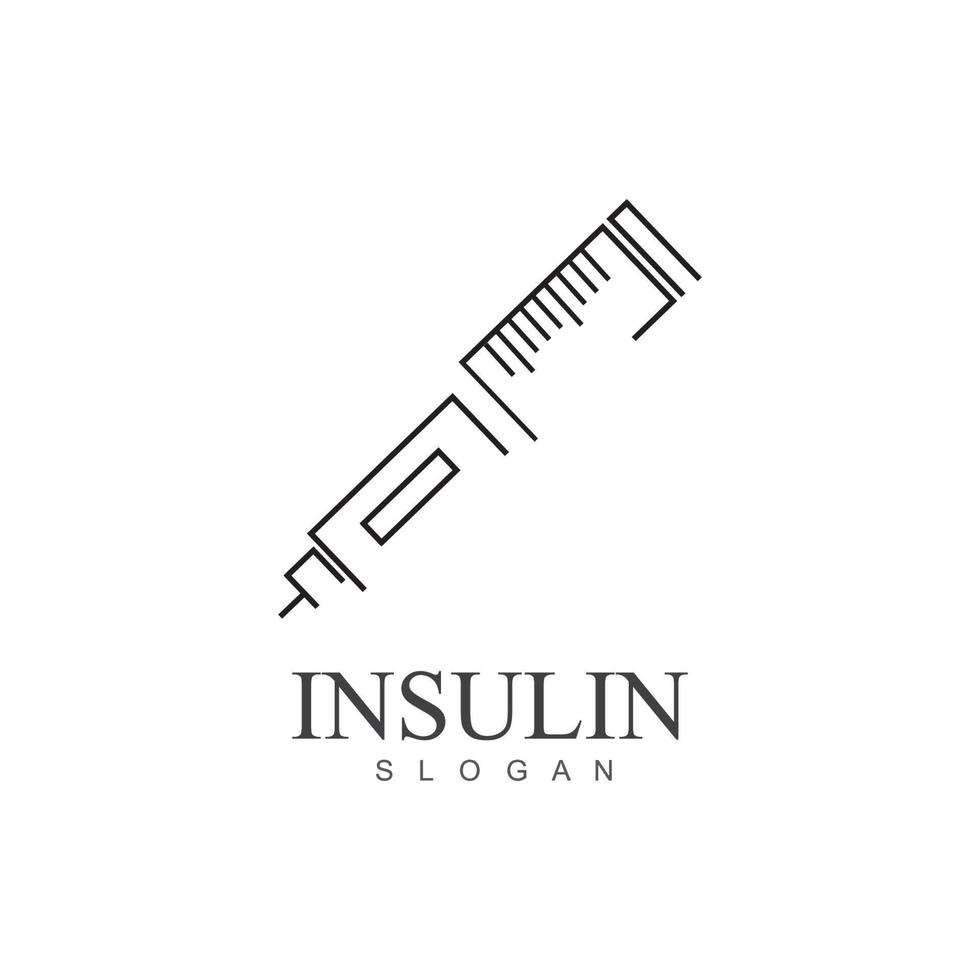 insulin injection icon illustration simple design element vector logo template