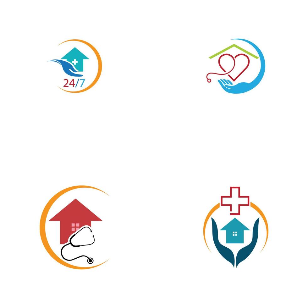 Home Care Logo Template, Medical Home Logo vector