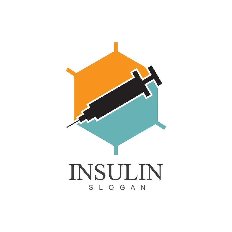 insulina inyección icono ilustración sencillo diseño elemento vector logo modelo