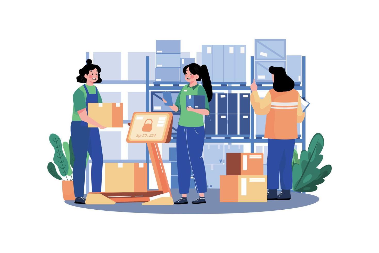 Warehouse Management Illustration concept on white background vector