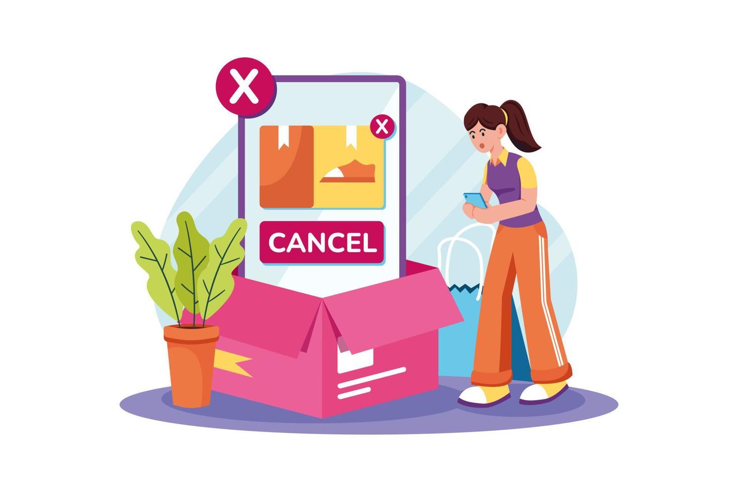 Cancel Order Illustration concept on white background vector