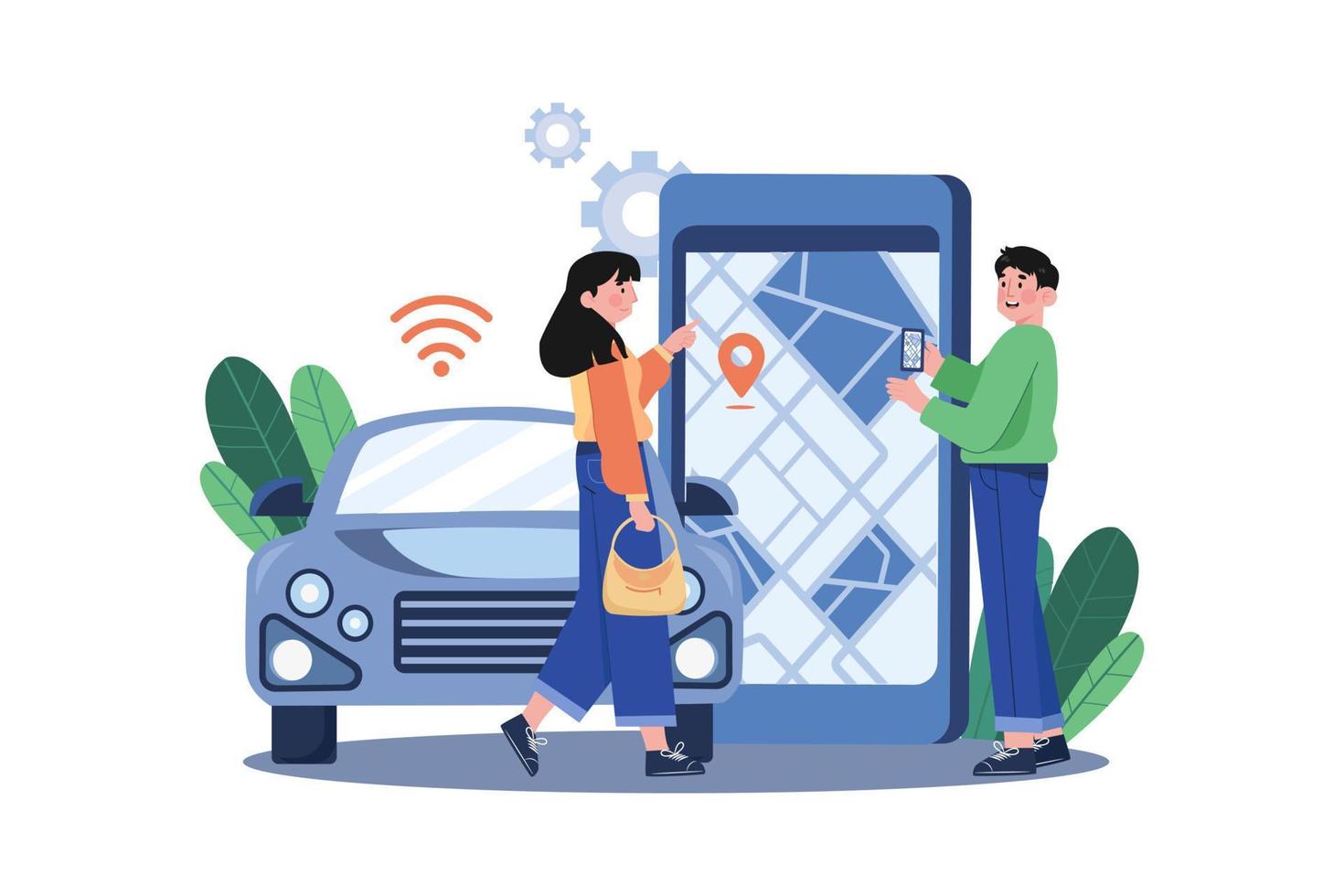 Smart Transport Illustration concept on white background vector