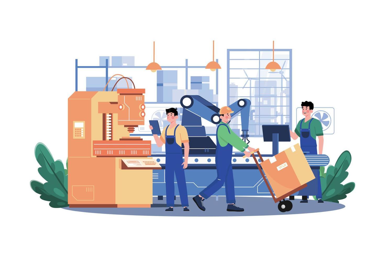Factory Production Illustration concept on white background vector