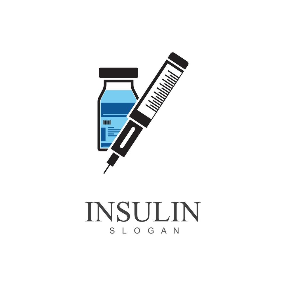 insulin injection icon illustration simple design element vector logo template