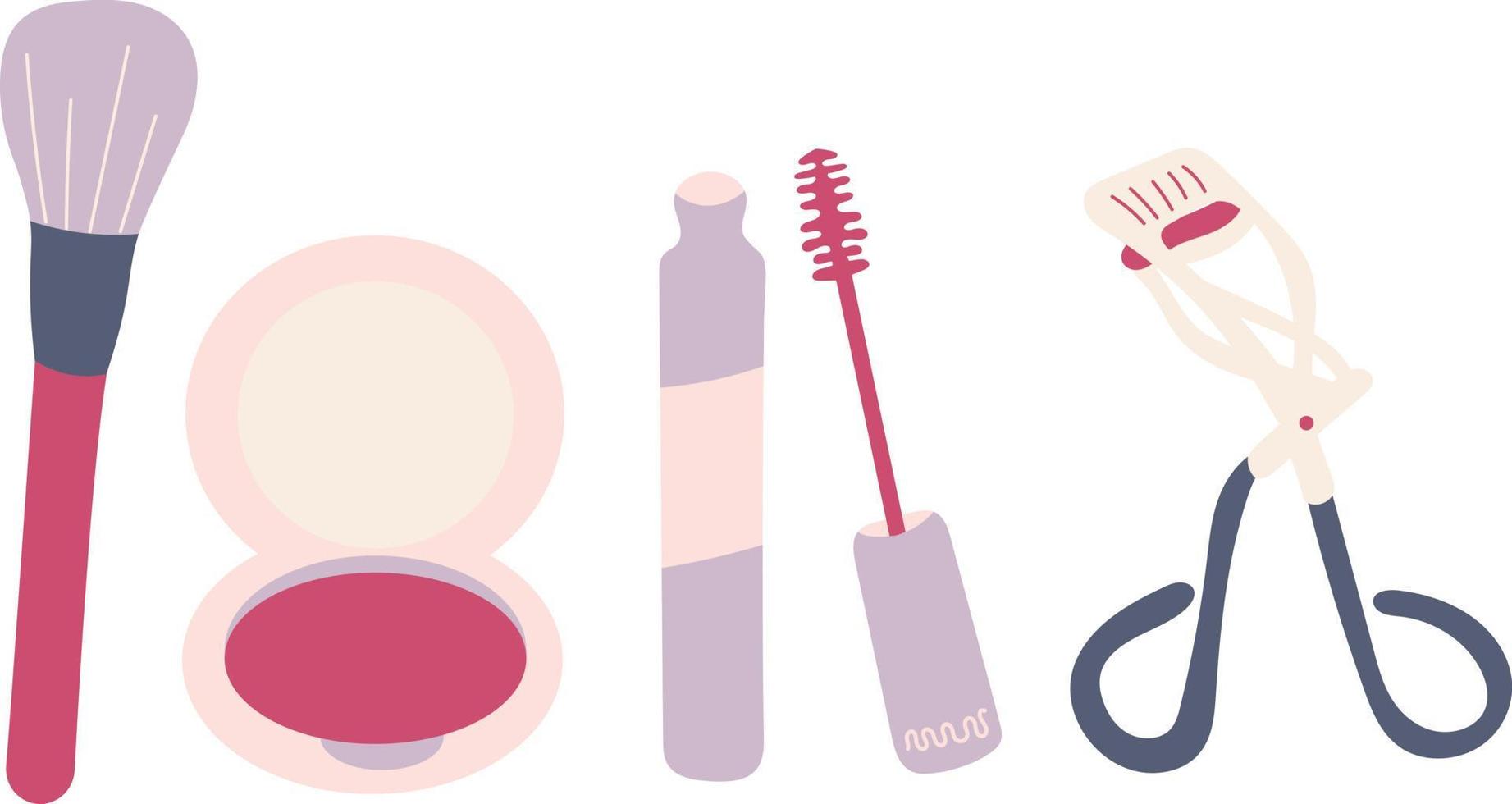 maquillaje conjunto ilustración vector