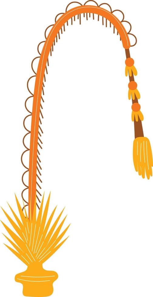 Penjor bamboo pole illustration vector