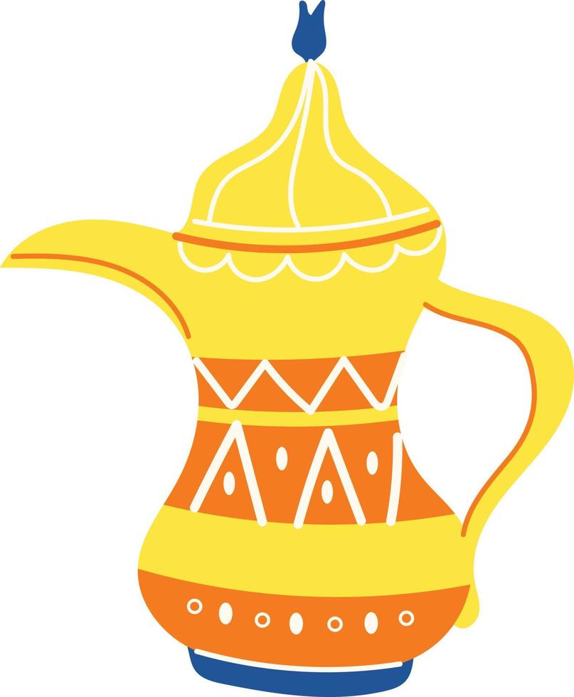 Arabic tea pot illustration vector