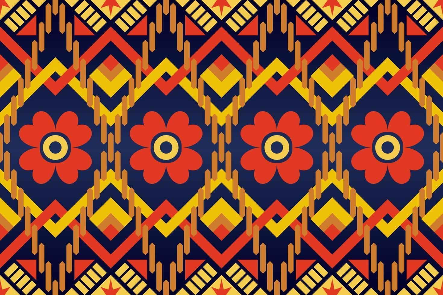 Colorful geometric ethnic seamless pattern design for wallpaper, background, fabric, curtain, carpet, clothing, and wrapping. vector