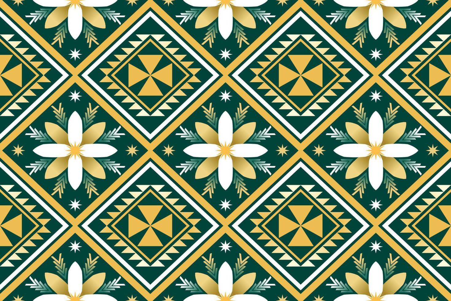 Colorful geometric ethnic seamless pattern design for wallpaper, background, fabric, curtain, carpet, clothing, and wrapping. vector