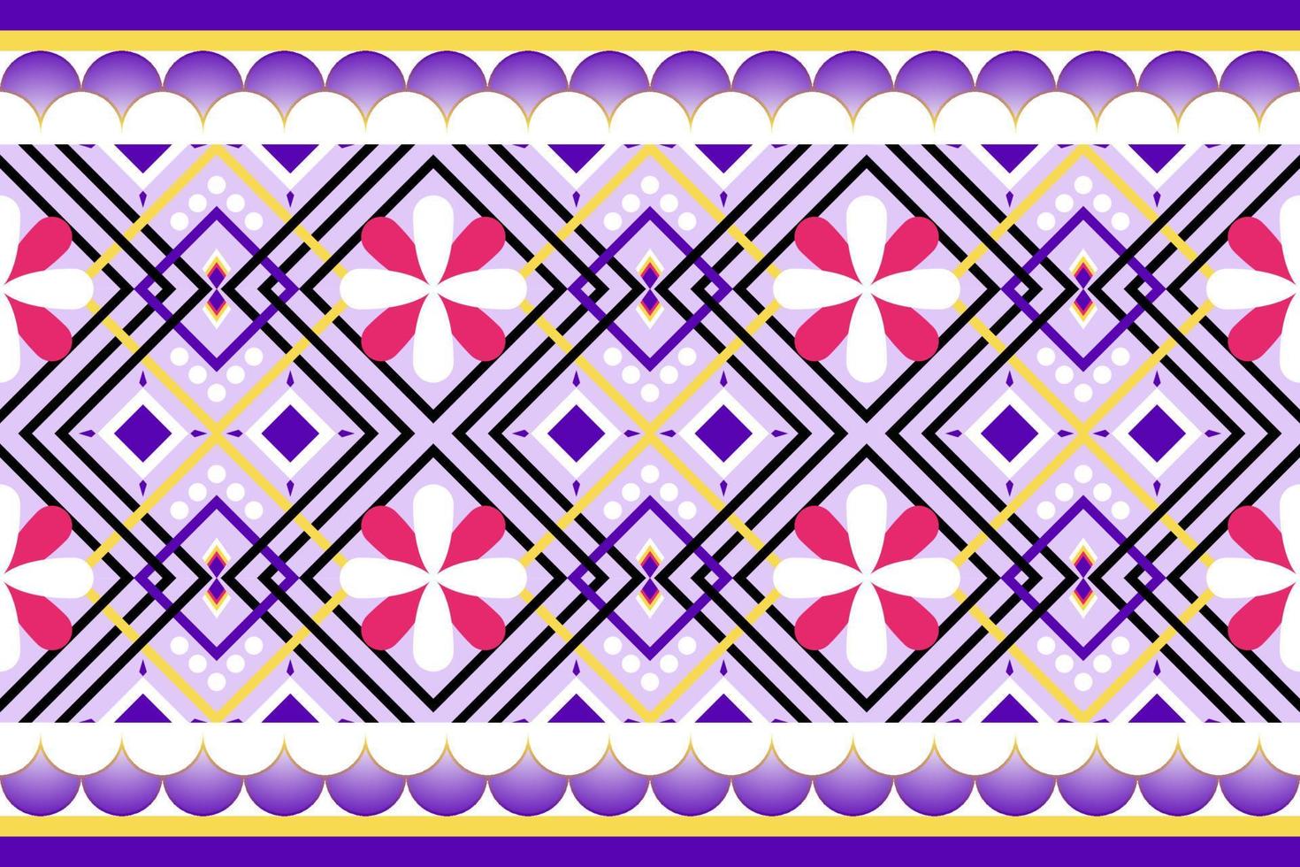 Colorful geometric ethnic seamless pattern design for wallpaper, background, fabric, curtain, carpet, clothing, and wrapping. vector