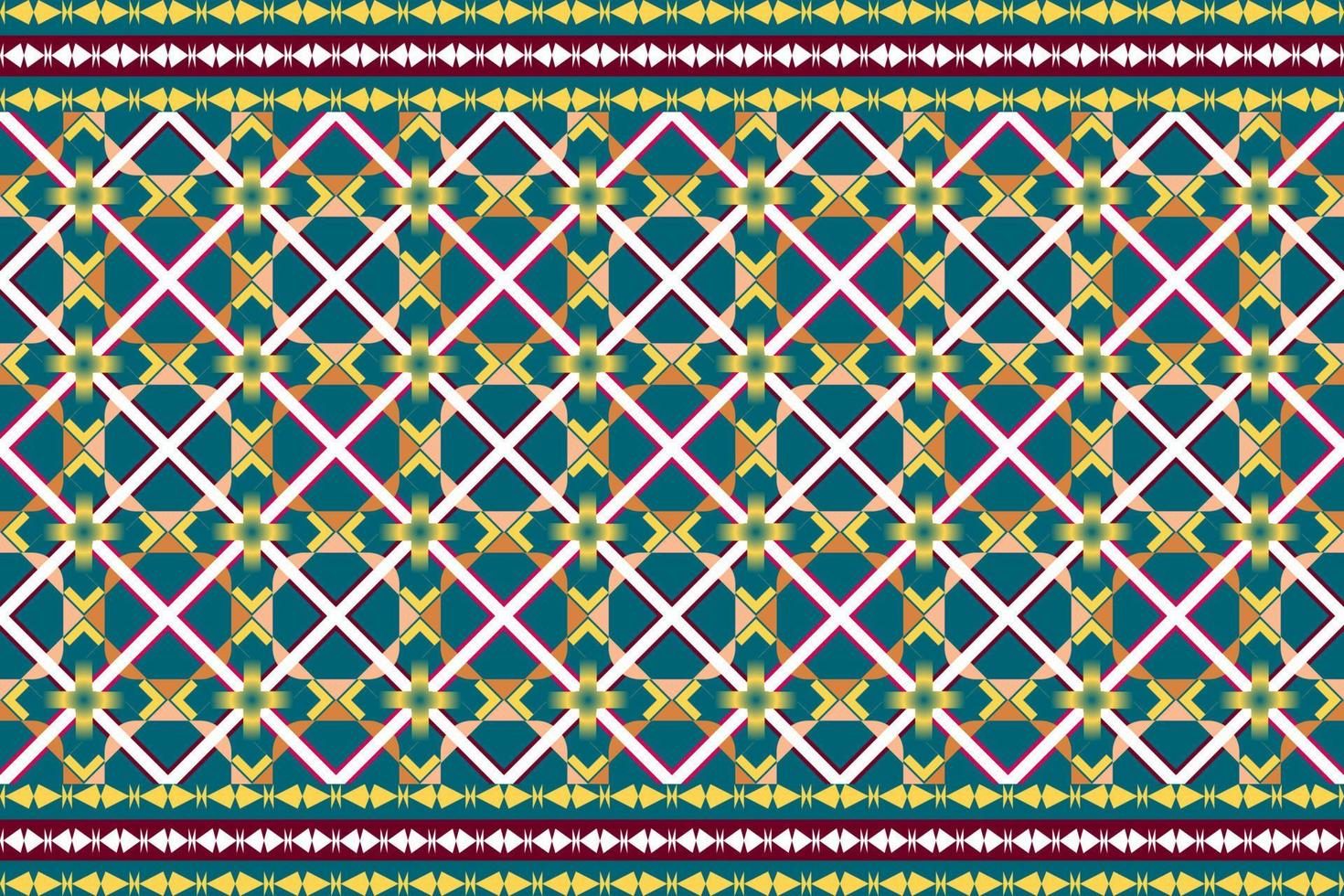 Colorful geometric ethnic seamless pattern design for wallpaper, background, fabric, curtain, carpet, clothing, and wrapping. vector