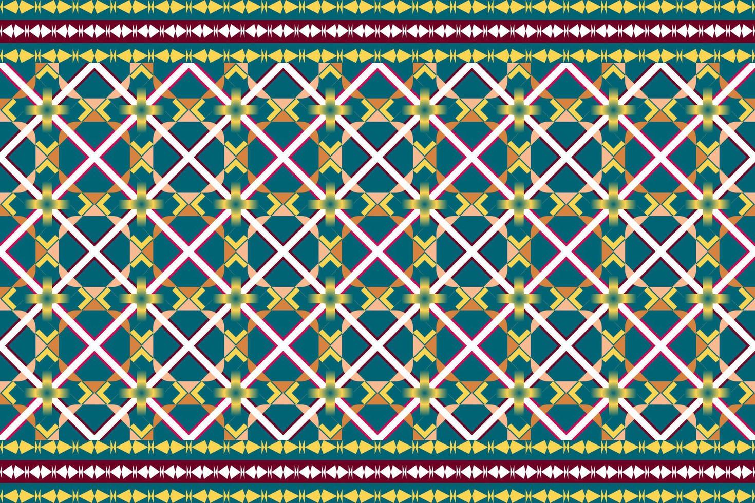 Colorful geometric ethnic seamless pattern design for wallpaper, background, fabric, curtain, carpet, clothing, and wrapping. vector